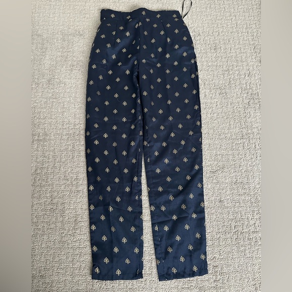 Cropped blue foiled gold pants - Picture 1 of 2